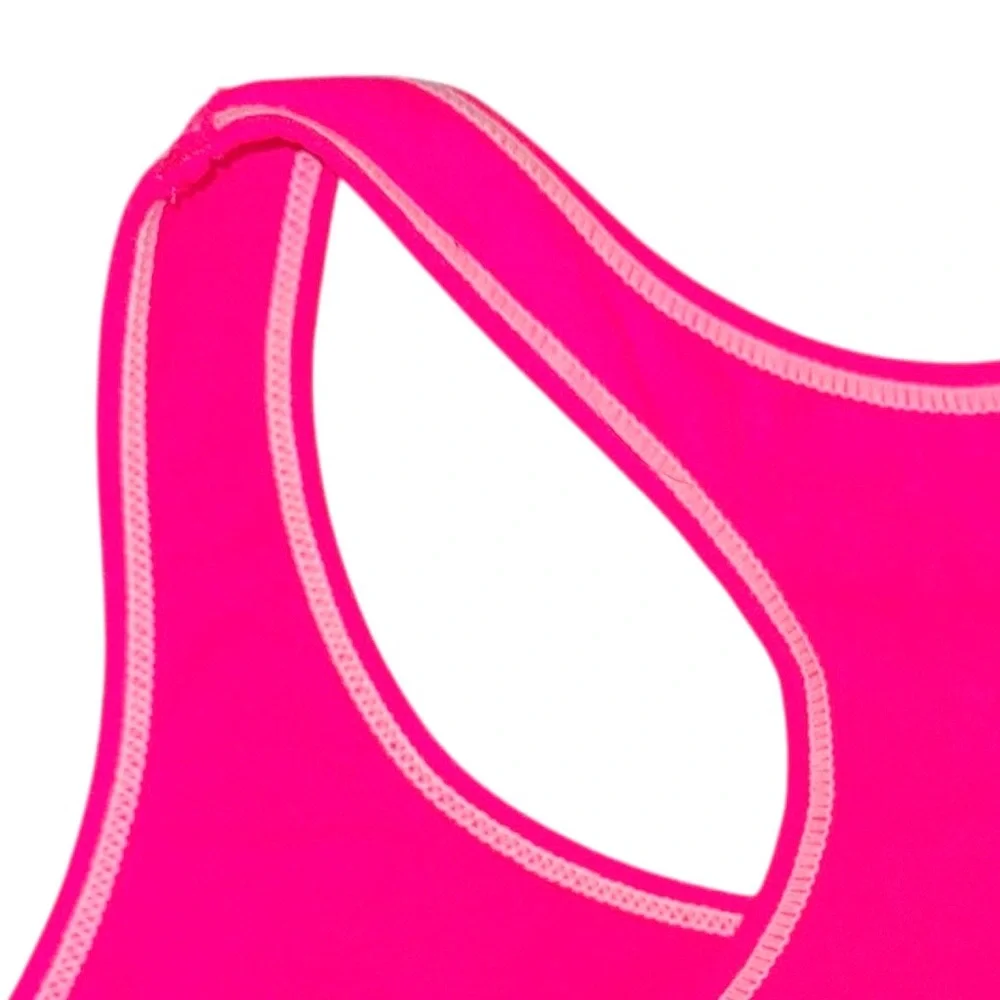XOXO Girl size M 8/10 bright Pink unlined unpadded athletic racerback Sports Bra